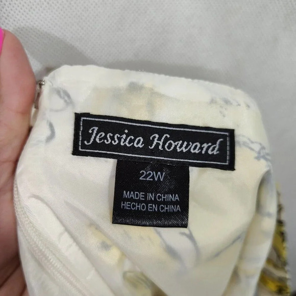 Jessica Howard Yellow White Floral Sundress Pleated Dress Women Plus Size 22W - Picture 5 of 7